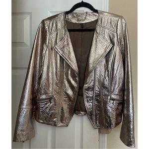 NWOT Metallic Champagne Moto Jacket 🤍